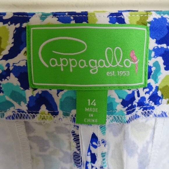 Pappagallo Lightweight Pants Women's Size 14 Blue Print Stretch - Picture 5 of 7